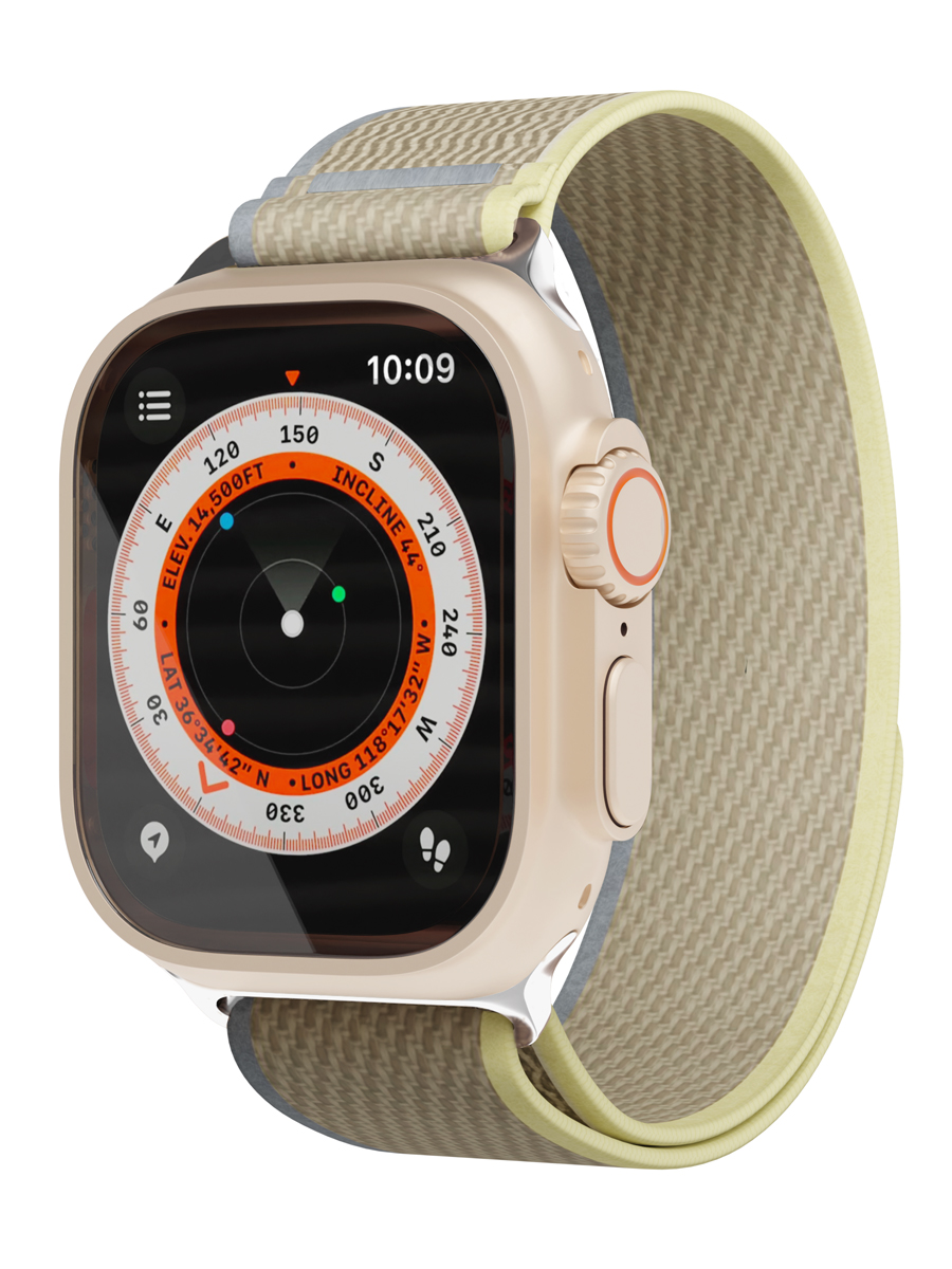 Ремешок нейлоновый Trail Band VLP для Apple Watch 42/44/45/49mm, бежевый-желтый 1102001 - фото 1