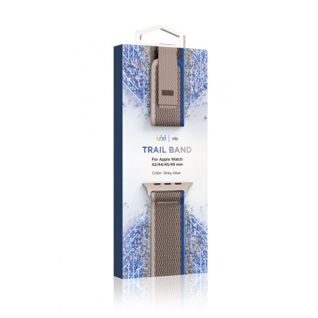 Ремешок нейлоновый Trail Band VLP для Apple Watch 42/44/45/49mm, синий-серый - фото 3
