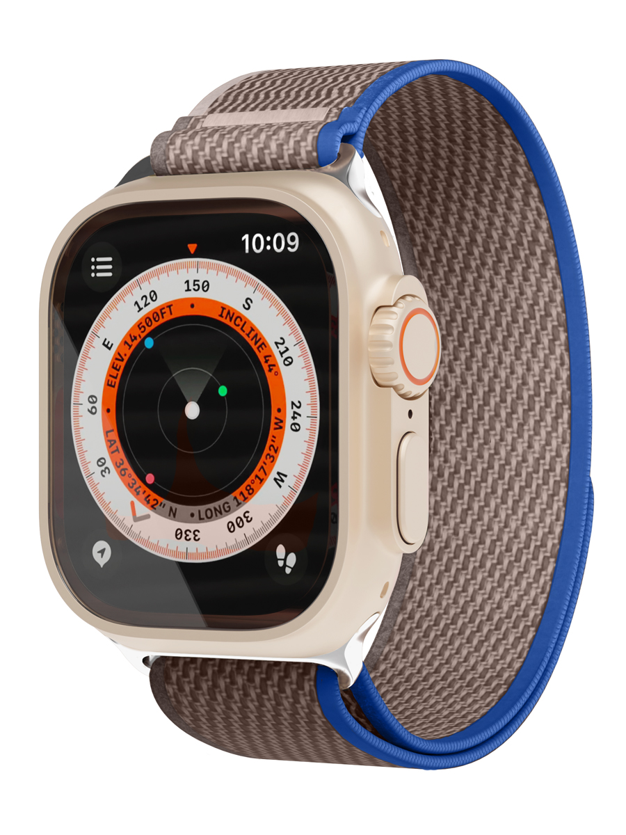 Ремешок нейлоновый Trail Band VLP для Apple Watch 42/44/45/49mm, синий-серый 1102002 - фото 1