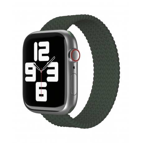 Ремешок нейлоновый плетёный VLP для Apple Watch 38/40/41, L/XL, 2шт, тёмно-зелёный - фото 1