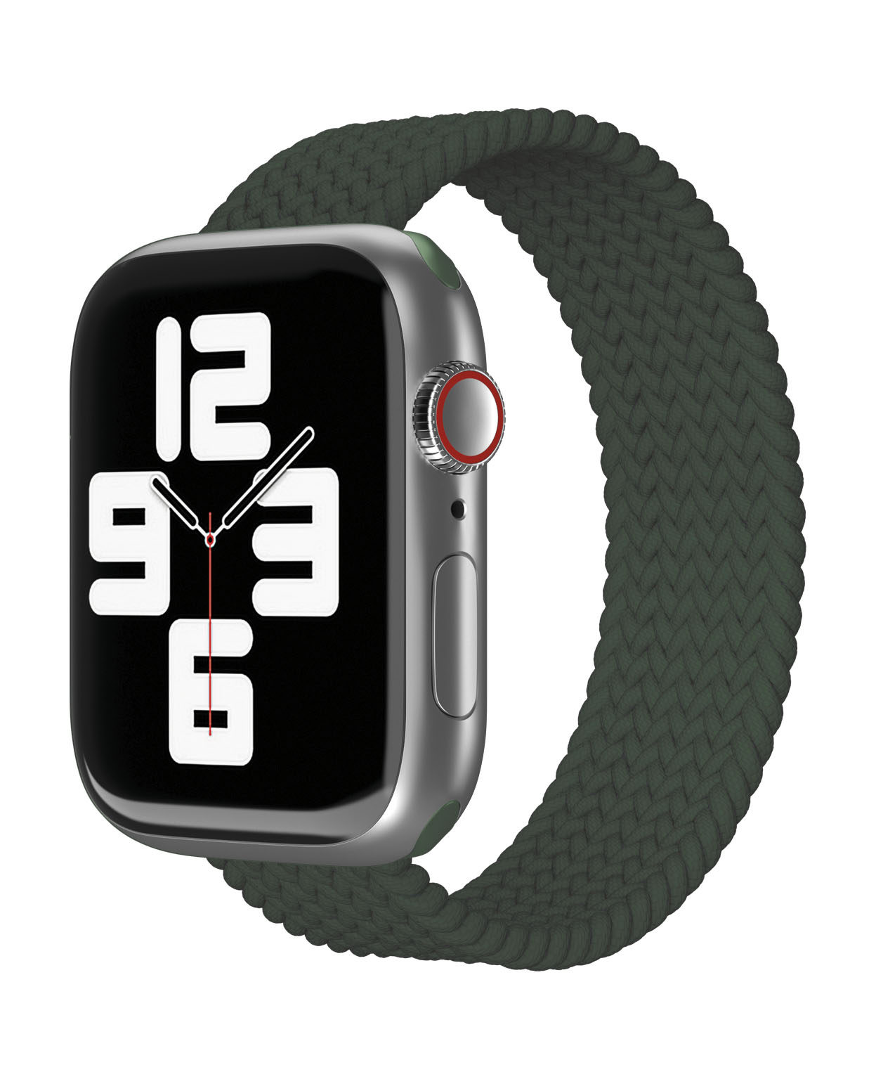 Ремешок нейлоновый плетёный VLP для Apple Watch 38/40/41, L/XL, 2шт, тёмно-зелёный