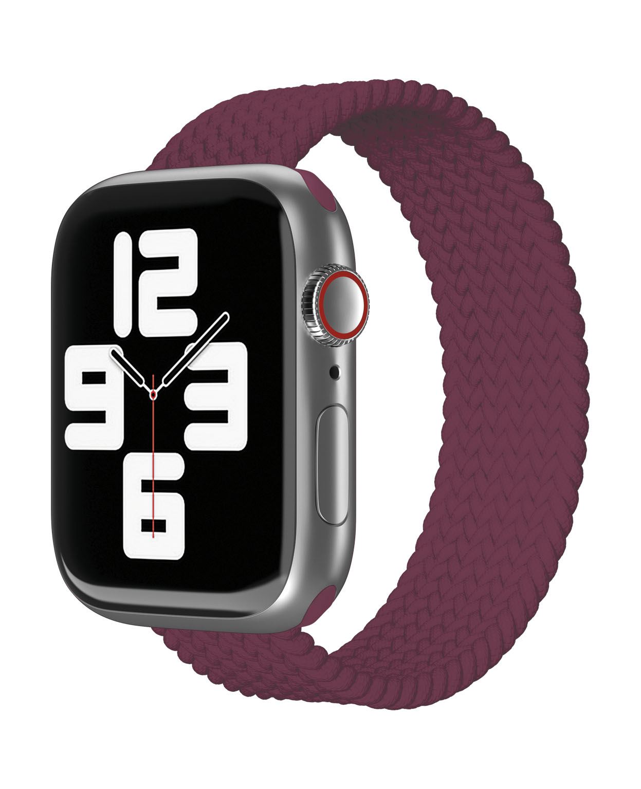 Ремешок нейлоновый плетёный VLP для Apple Watch 42/44/45, L/XL, 2шт, марсала