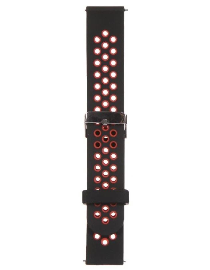 цена Ремешок Red Line для часов универсальный 20 mm, силикон черный с красным