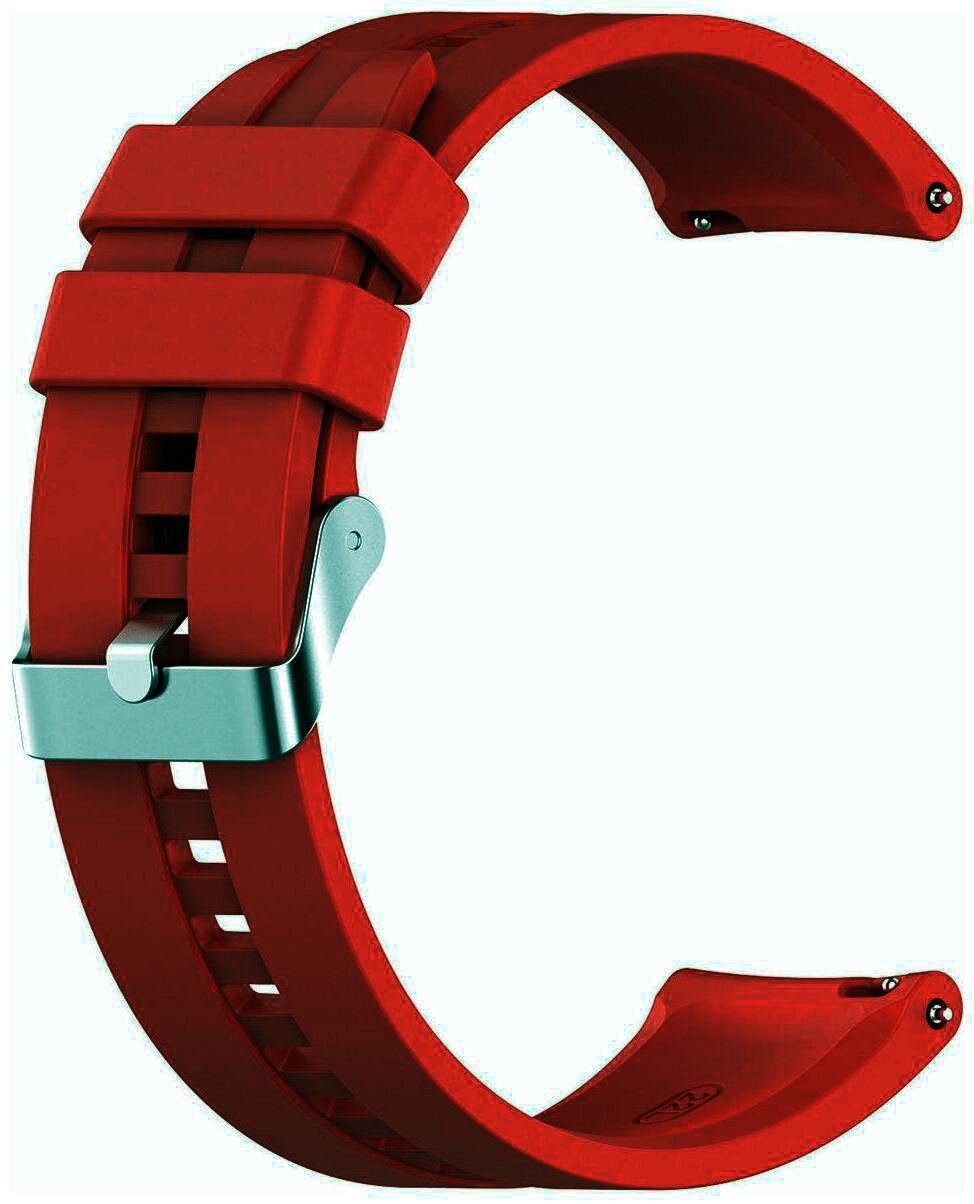 Ремешок Red Line для часов универсальный силиконовый рельефный, 20 mm, бордовый