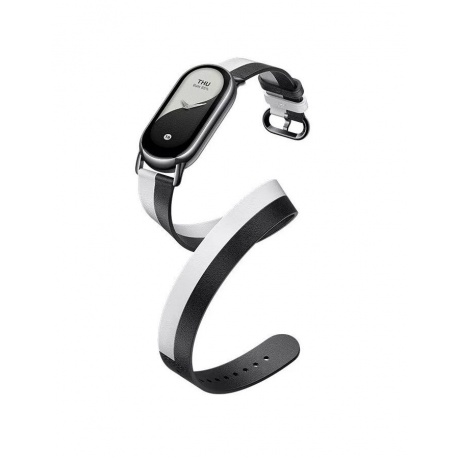 Ремешок для фитнес-браслета Xiaomi Smart Band 8 Double Wrap Strap - Black and white - фото 5