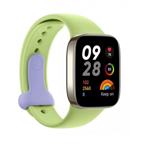 Ремешок силиконовый для умных Redmi Watch 3 Silicone Strap лаймовый зеленый - фото 4