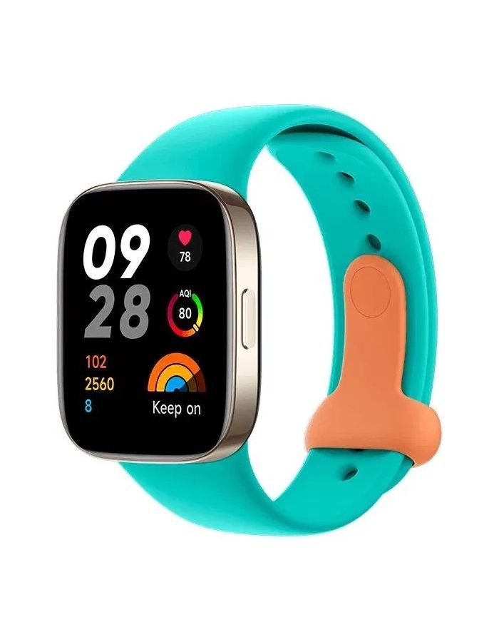 Ремешок силиконовый для умных часов Redmi Watch 3 Silicone Strap голубая аква