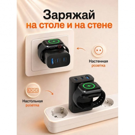 Сетевое зарядное устройство MEOW с функцией беспроводной зарядки Apple Watch - фото 13