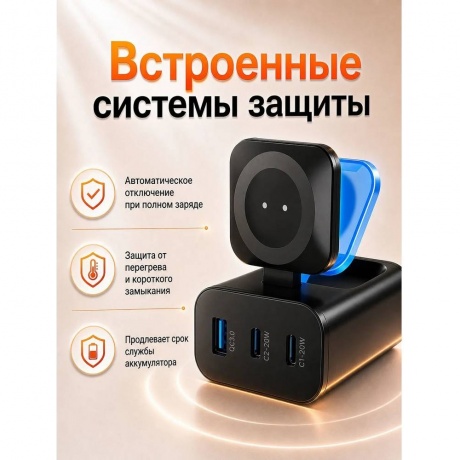 Сетевое зарядное устройство MEOW с функцией беспроводной зарядки Apple Watch - фото 9
