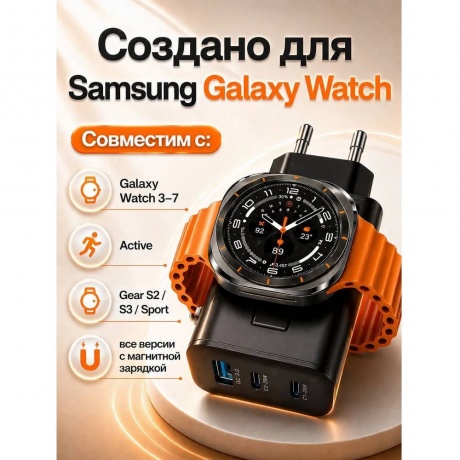 Сетевое зарядное устройство MEOW с функцией беспроводной зарядки Samsung Watch - фото 6
