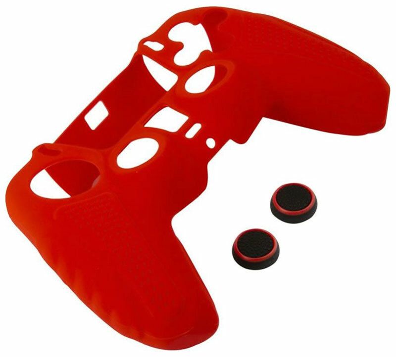 Чехол силиконовый Red Line для геймпада игровой приставки P5, красный с перфорацией (HS-PS5306C)