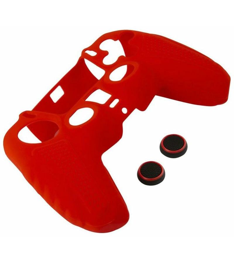Чехол силиконовый Red Line для геймпада игровой приставки P5, с накладками на стики, красный (HS-PS5304C) накладки на стики для геймпада