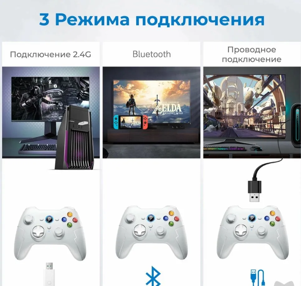 Геймпад EasySMX.ESM-9013Pro, цвет белый (VG-C417) - фото 8