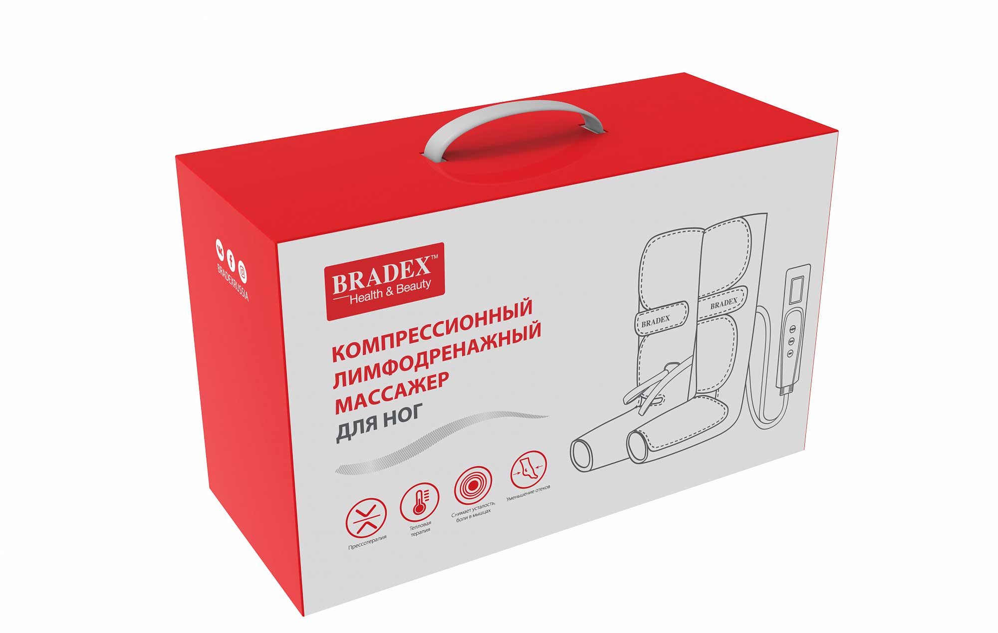 Компрессионный лимфодренажный массажер для ног Bradex серый - фото 4
