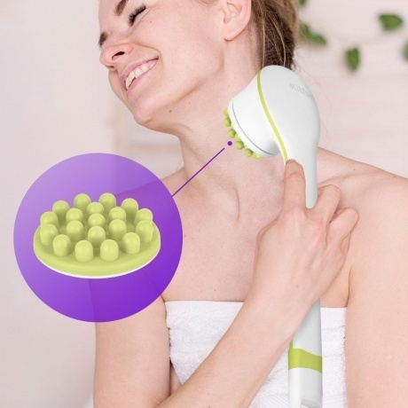 Щетка-массажер для тела Kitfort КТ-3161-2 бело-фисташковый - фото 17