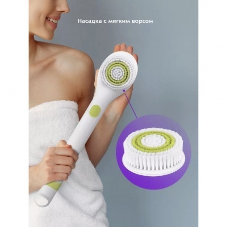 Щетка-массажер для тела Kitfort КТ-3161-2 бело-фисташковый - фото 28