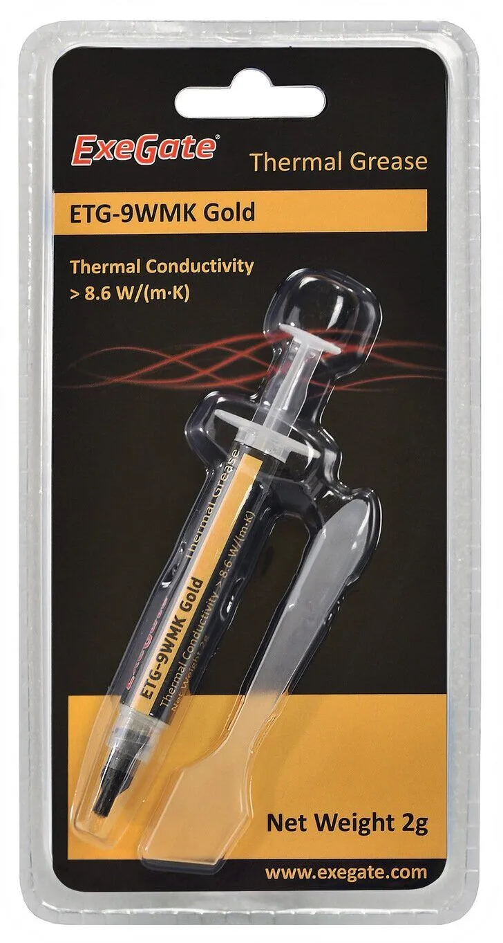 Термопаста ExeGate ETG-9WMK Gold 2g EX282342RUS - фото 4