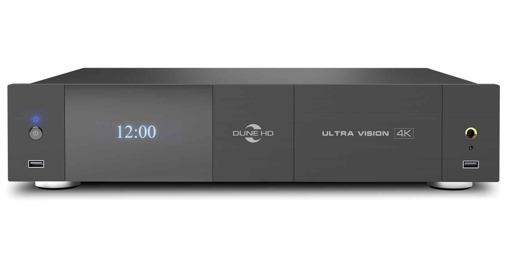 Медиаплеер Dune HD Ultra Vision 4K: UltraHD/60 Hz/3D/HDR/HDR10+/Dolby Vision, 2xHDD SATA 3.5", LAN, WiFi, BT, ESS 9038Pr
