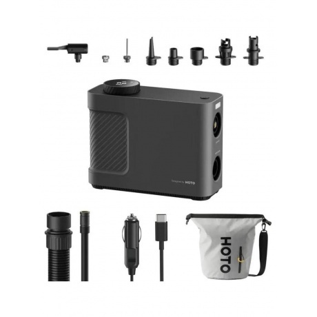 Автомобильный компрессор HOTO Air Pump Master (чёрный, QWCQB002) - фото 8