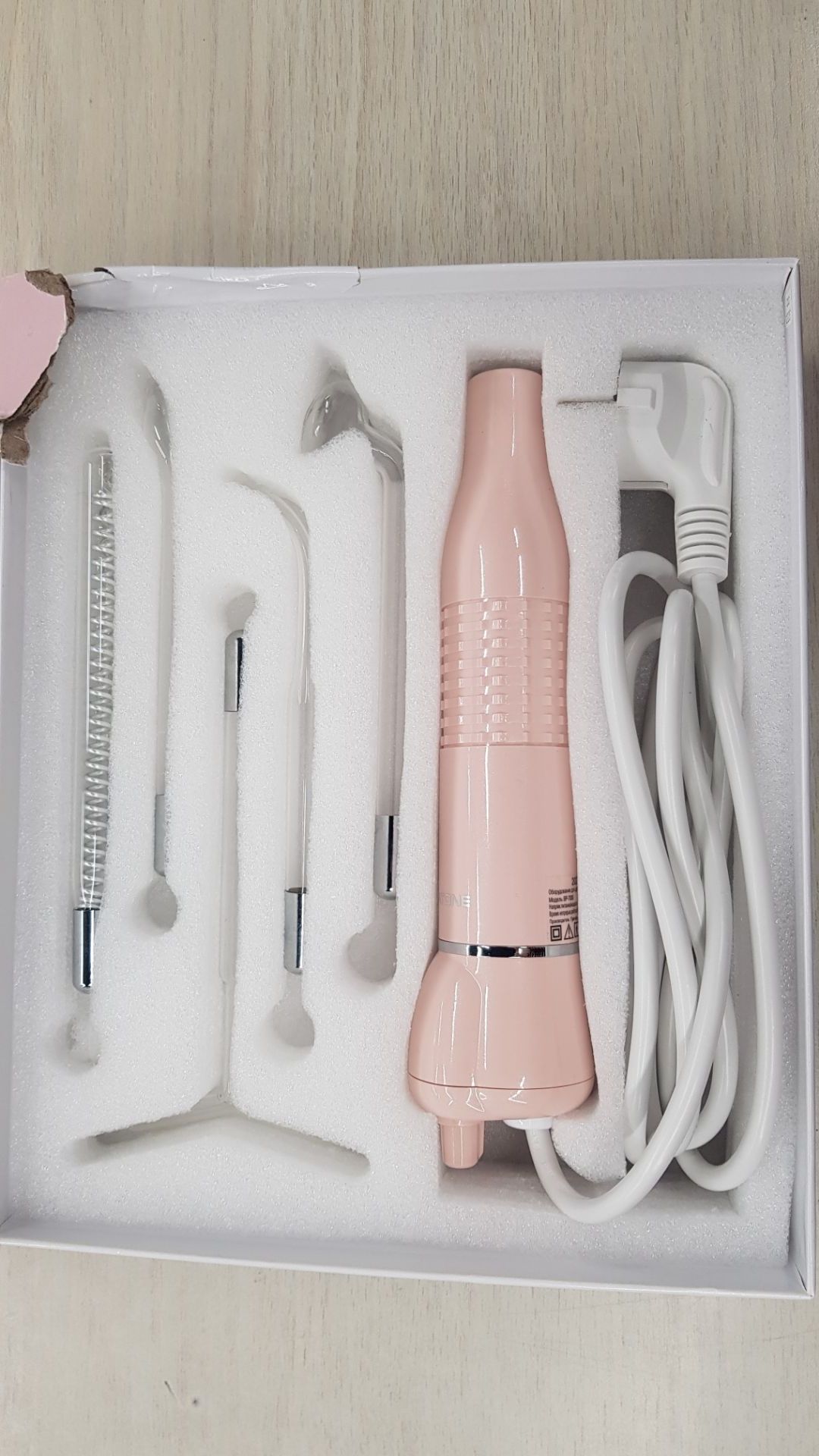Оборудование для дарсонвальной терапии (5 насадок), розовый Gezatone BP-7000 хорошее состояние - фото 2