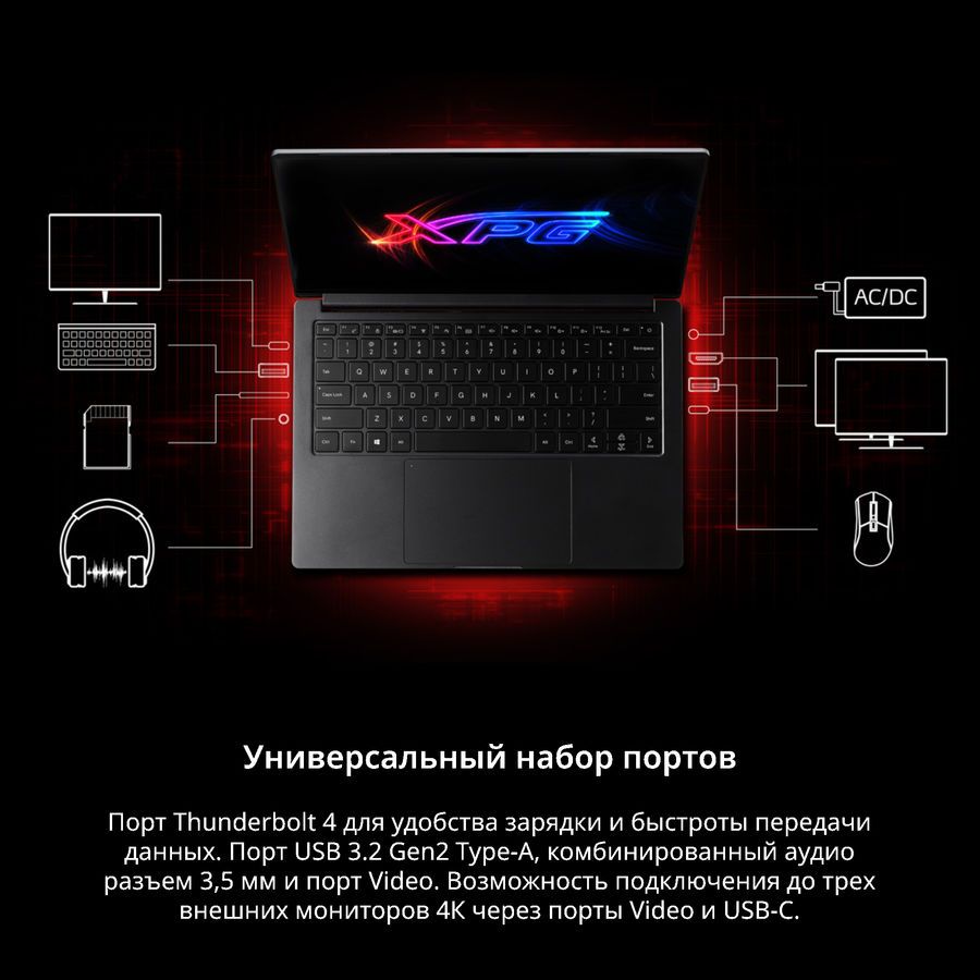 Ноутбук Adata XPG Xenia 14 (XENIA14I7G11GXELX-BKCRU) - фото 19