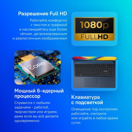 Ноутбук Asus Vivobook 15 X1504ZA-BQ1143 (90NB1021-M01NX0) - фото 12