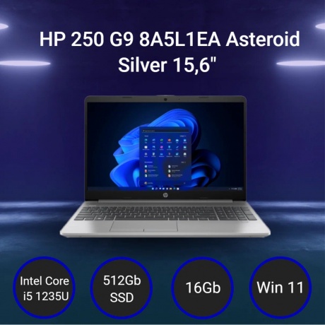 Ноутбук HP 250 G9 dr.silver 15.6&quot; (8A5L1EA) - фото 6