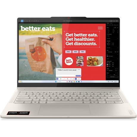 

Ноутбук Lenovo Yoga 7 14AKP10 Ryzen AI 7 350 24Gb SSD1Tb AMD Radeon 860M 14" OLED Touch WUXGA (1920x1200) без ОС beige WiFi BT Cam (83JR0062RK), Бежевый