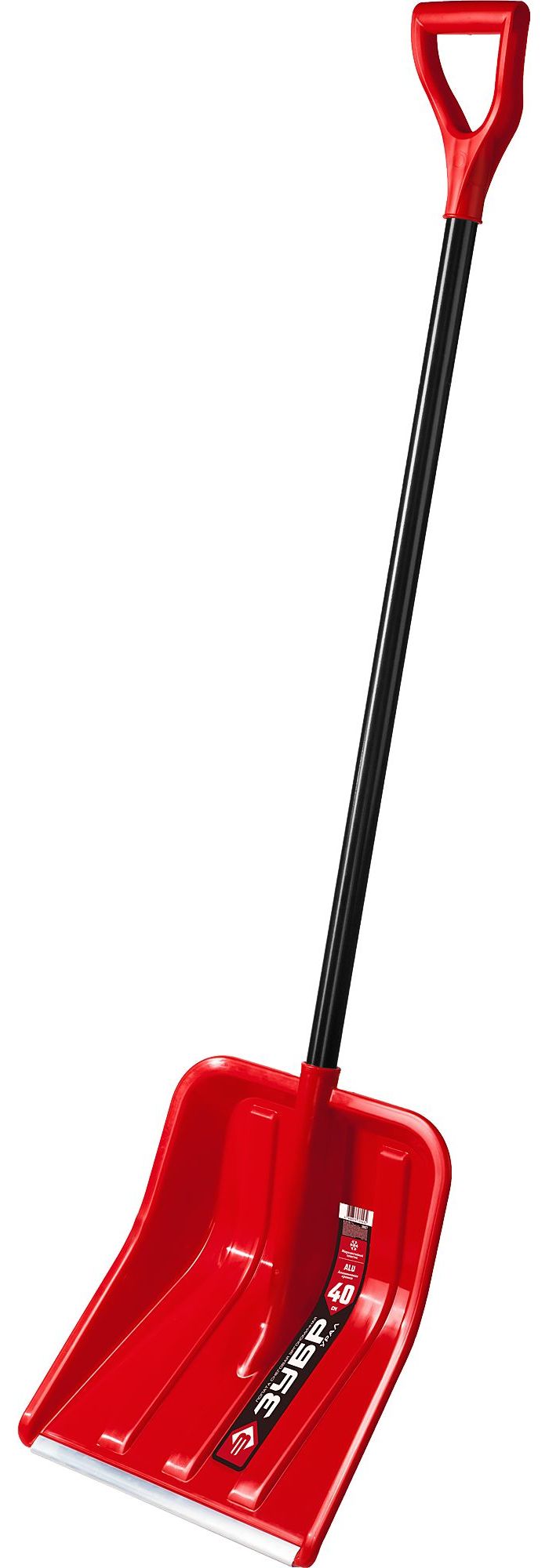 Лопата снеговая лопата ЗУБР УРАЛ 400мм пластиковая со стальной планкой эргономичный алюминиевый черенок V-ручка цена и фото