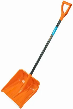 Лопата для уборки снега пластиковая, 400х405х1380 мм, стальной ч...
