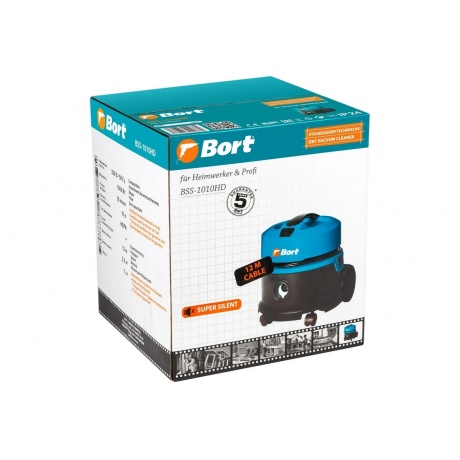Пылесос строительный Bort BSS-1010HD синий - фото 10