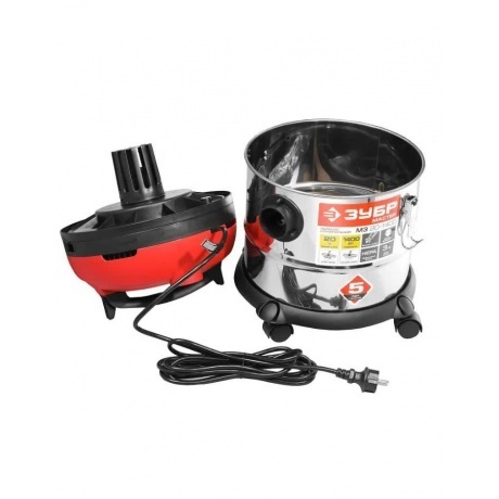 Пылесос строительный Зубр ПУ-20-1400 М3 серый - фото 6