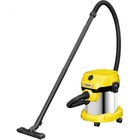 Пылесос строительный Karcher WD 2 Plus S V-15/4/18 1000Вт (уборка: сухая/сбор воды) желтый - фото 2