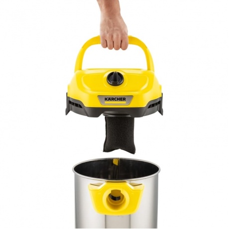 Пылесос строительный Karcher WD 2 Plus S V-15/4/18 1000Вт (уборка: сухая/сбор воды) желтый - фото 11