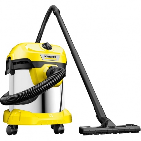 Пылесос строительный Karcher WD 2 Plus S V-15/4/18 1000Вт (уборка: сухая/сбор воды) желтый - фото 5