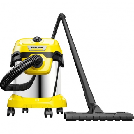 Пылесос строительный Karcher WD 2 Plus S V-15/4/18 1000Вт (уборка: сухая/сбор воды) желтый - фото 6