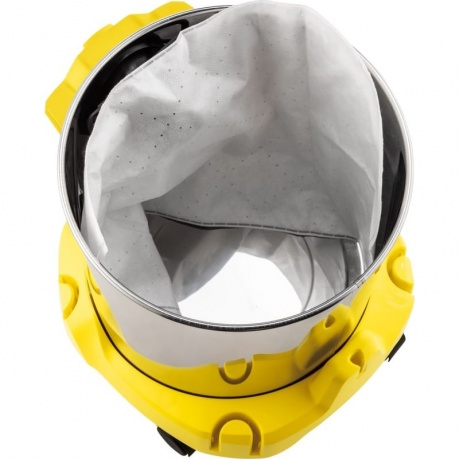 Пылесос строительный Karcher WD 2 Plus S V-15/4/18 1000Вт (уборка: сухая/сбор воды) желтый - фото 8