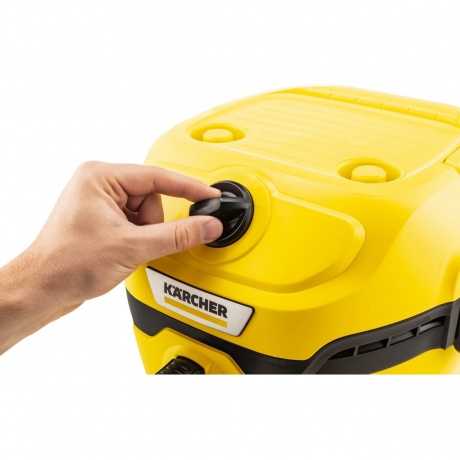 Пылесос строительный Karcher WD 2 Plus S V-15/4/18 1000Вт (уборка: сухая/сбор воды) желтый - фото 9