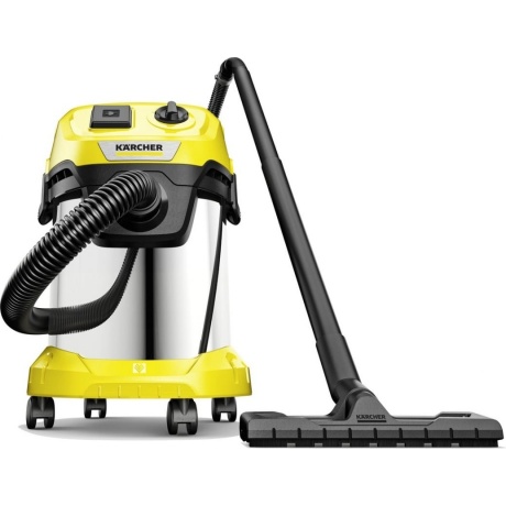 Пылесос строительный Karcher WD 3 P S V-17/4/20 1000Вт (уборка: сухая/сбор воды) желтый - фото 2