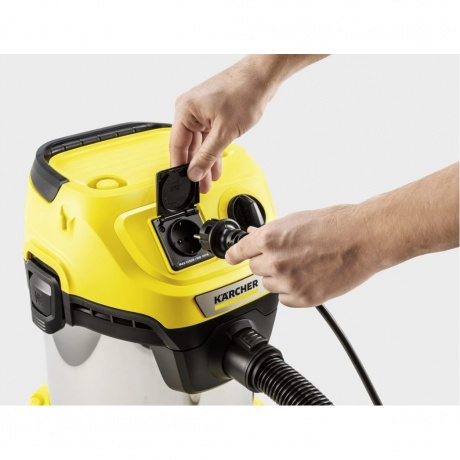 Пылесос строительный Karcher WD 3 P S V-17/4/20 1000Вт (уборка: сухая/сбор воды) желтый - фото 4