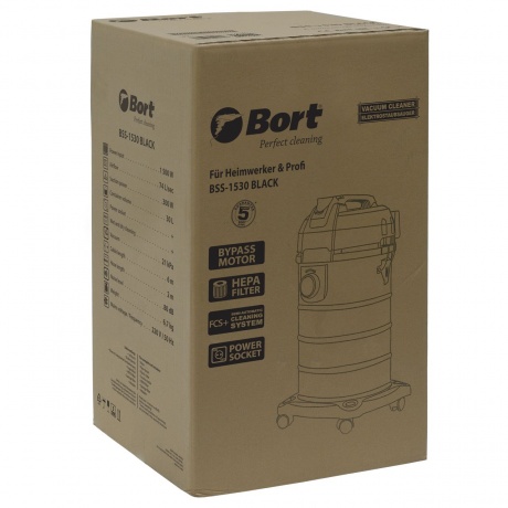 Пылесос для сухой и влажной уборки Bort BSS-1530 BLACK - фото 3