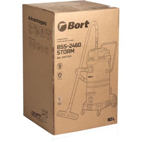 Пылесос для сухой и влажной уборки Bort BSS-2460-STORM - фото 11