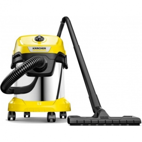 Строительный пылесос Karcher WD 3 S V-15/4/20 1000Вт (уборка: сухая/сбор воды) желтый - фото 2