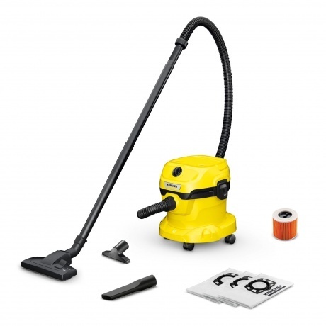 

Строительный пылесос Karcher WD 2 Plus V-12/6/18/C Home 1000Вт (уборка: сухая/сбор воды) желтый