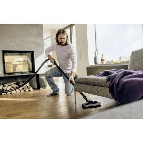 Строительный пылесос Karcher WD 2 Plus V-12/6/18/C Home 1000Вт (уборка: сухая/сбор воды) желтый - фото 3