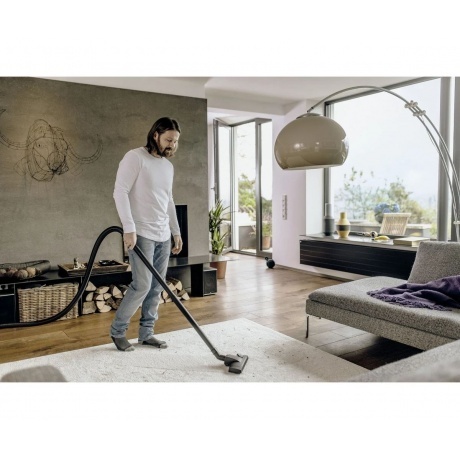 Строительный пылесос Karcher WD 2 Plus V-12/6/18/C Home 1000Вт (уборка: сухая/сбор воды) желтый - фото 4