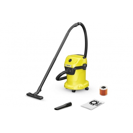 

Пылесос строительный Karcher WD 3 V-17/4/20 1000Вт (уборка: сухая/сбор воды/выдув) желтый