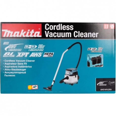 Пылесос строительный Makita DVC157LZX3 (уборка: сухая) белый - фото 15