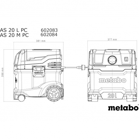 Пылесос строительный Metabo AS 20 L PC 1200Вт зеленый - фото 5