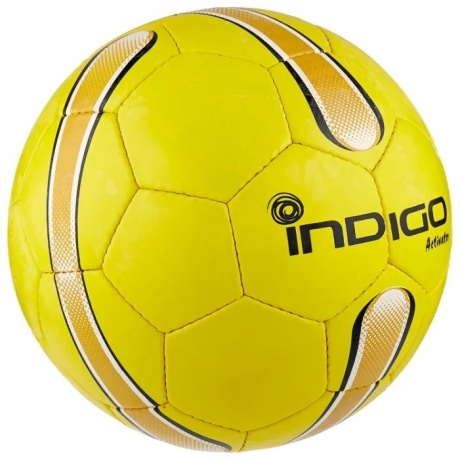 Мяч футбольный №5 INDIGO ACTIVATOR всепогодный  (PU прорезиненный), E00, Желтый, - фото 2